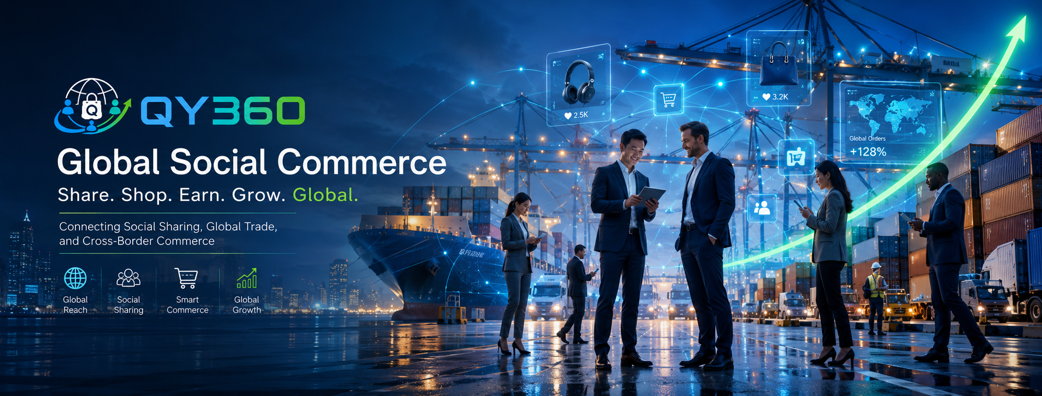 QY360 global social commerce banner